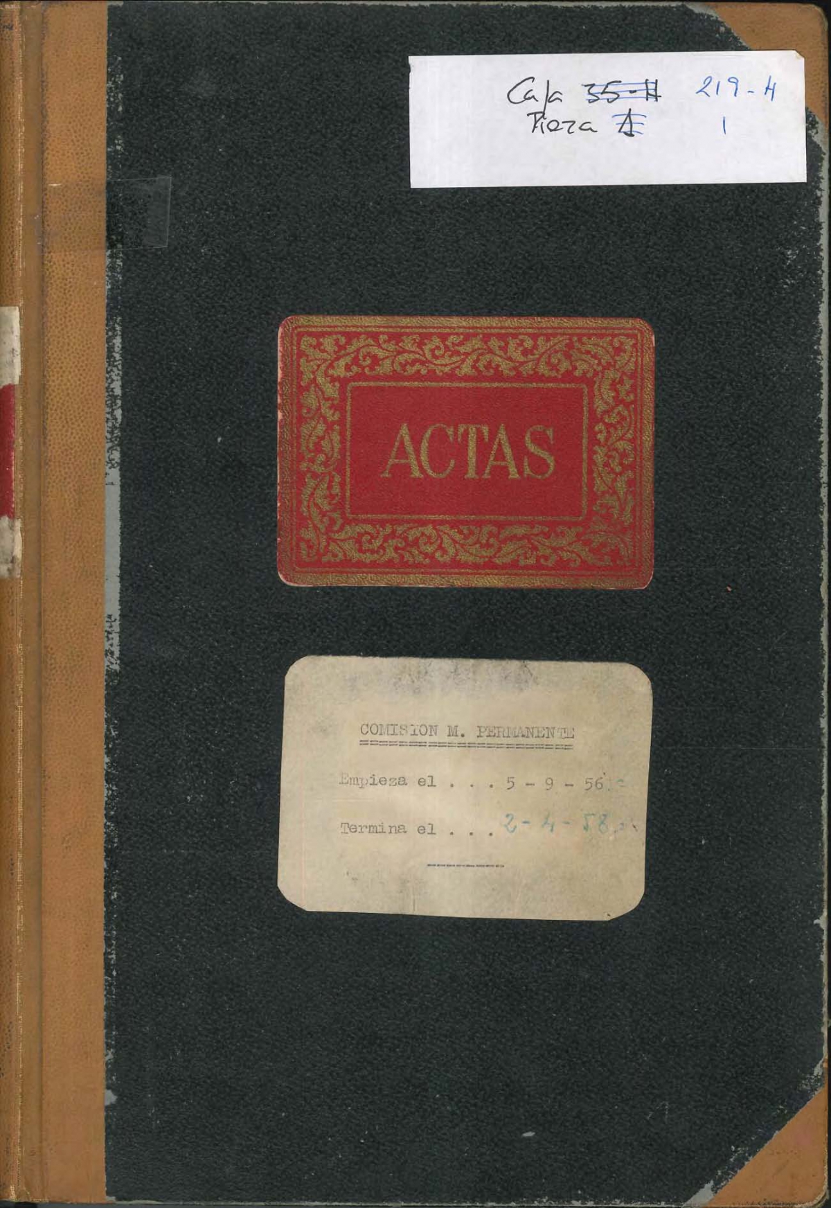 Digitalizados los Libros de Actas de Comisión Permanente desde septiembre de 1956 a noviembre de 1960 (serie 2.00.00, caja 219)
