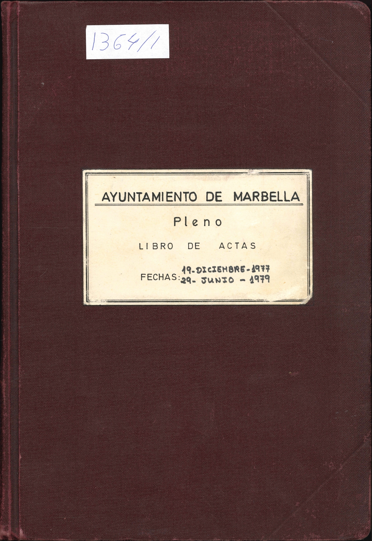 DIGITALIZADOS LIBROS DE ACTAS DEL PLENO ENTRE 1977 Y 1981