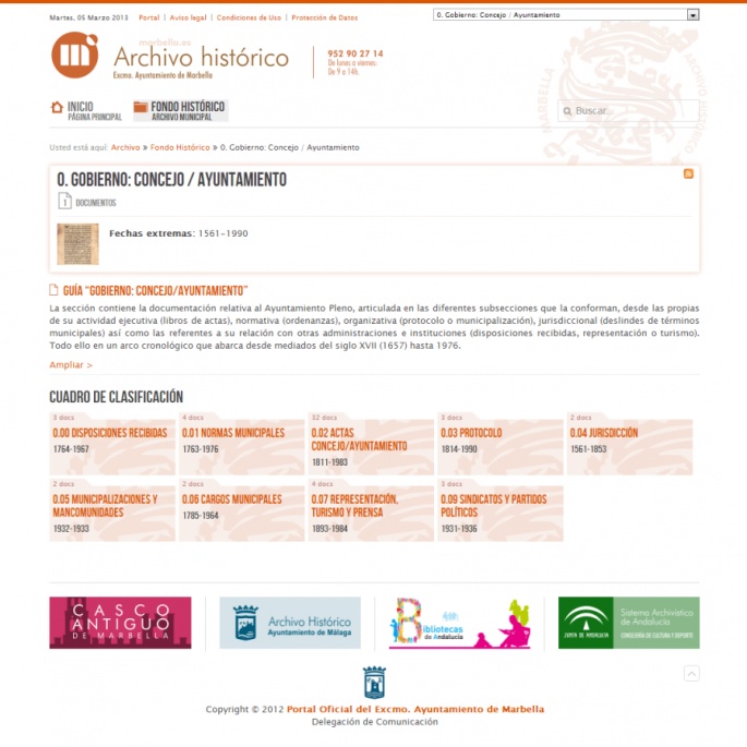 Web del Archivo Histórico