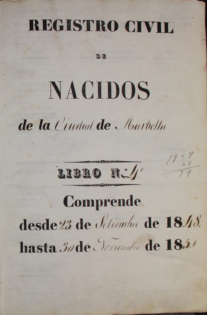 REGISTRO DE NACIMIENTOS DE 1848 A 1858