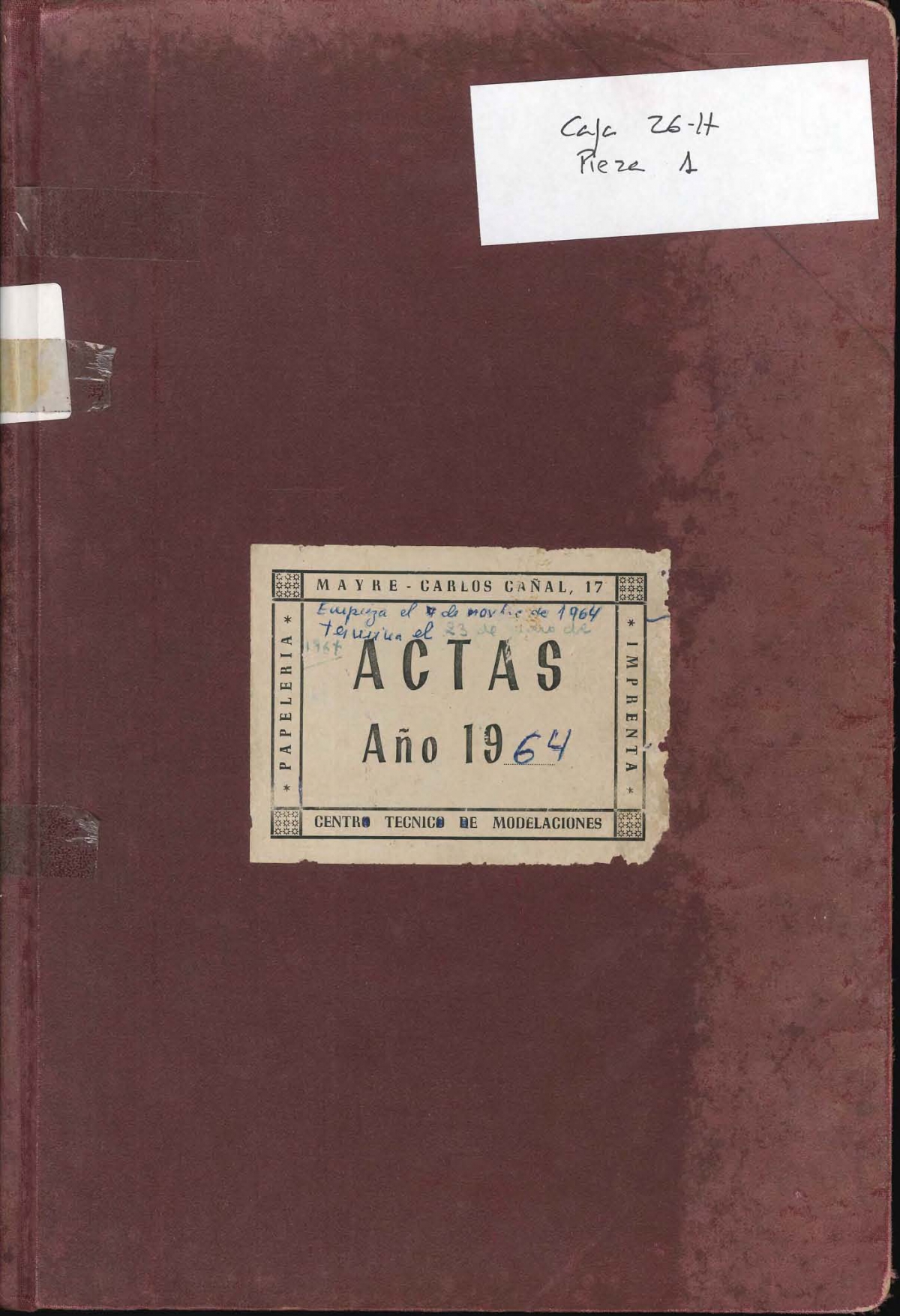 DIGITALIZADAS LIBRO DE ACTAS DE PLENO ENTRE 1964 Y 1970